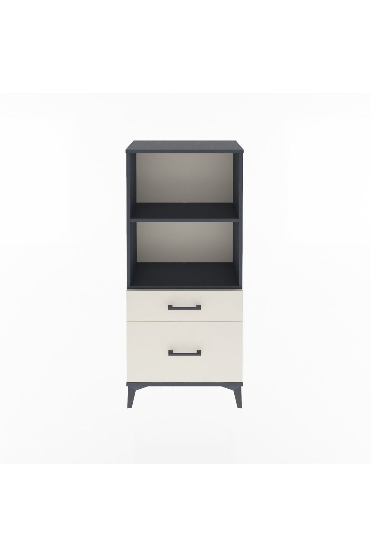 Arges Dolap 2 Raflı 2 Çekmeceli 60x30x134 Antrasit-Aytaşı