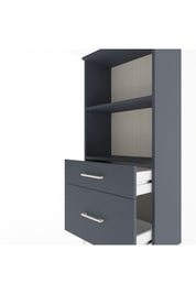 Arges Dolap 2 Raflı 2 Çekmeceli 60x30x134 Antrasit-Antrasit