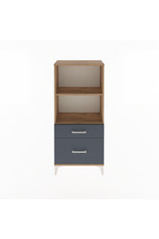 Arges Dolap 2 Raflı 2 Çekmeceli 60x30x134 Çam-Antrasit