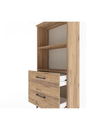 Arges Dolap 2 Raflı 2 Çekmeceli 60x30x134 Çam-Çam