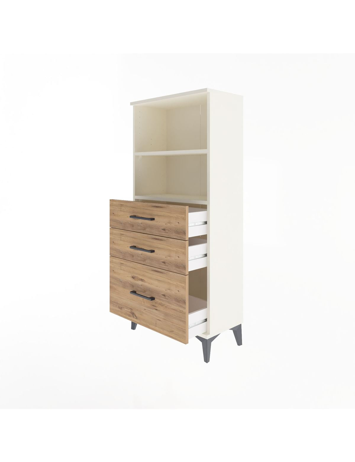 Arges Dolap 2 Raflı 3 Çekmeceli 60x30x134 - S17M006V3A