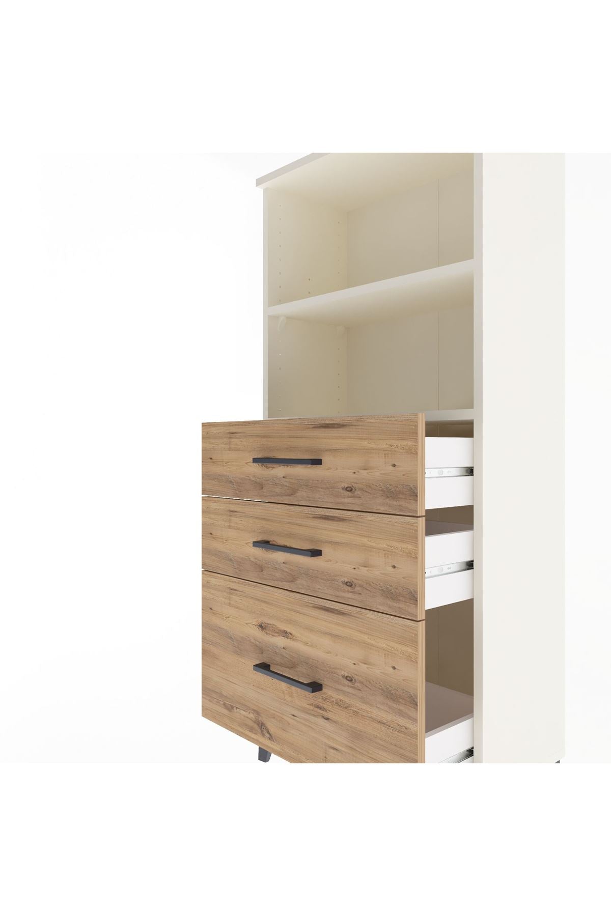 Arges Dolap 2 Raflı 3 Çekmeceli 60x30x134 Aytaşı-Çam