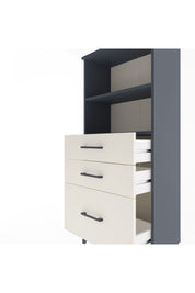 Arges Dolap 2 Raflı 3 Çekmeceli 60x30x134 Antrasit-Aytaşı