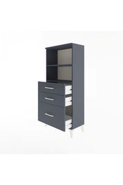 Arges Dolap 2 Raflı 3 Çekmeceli 60x30x134 Antrasit-Antrasit