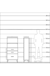 Arges Dolap 2 Raflı 3 Çekmeceli 60x30x134 Antrasit-Çam
