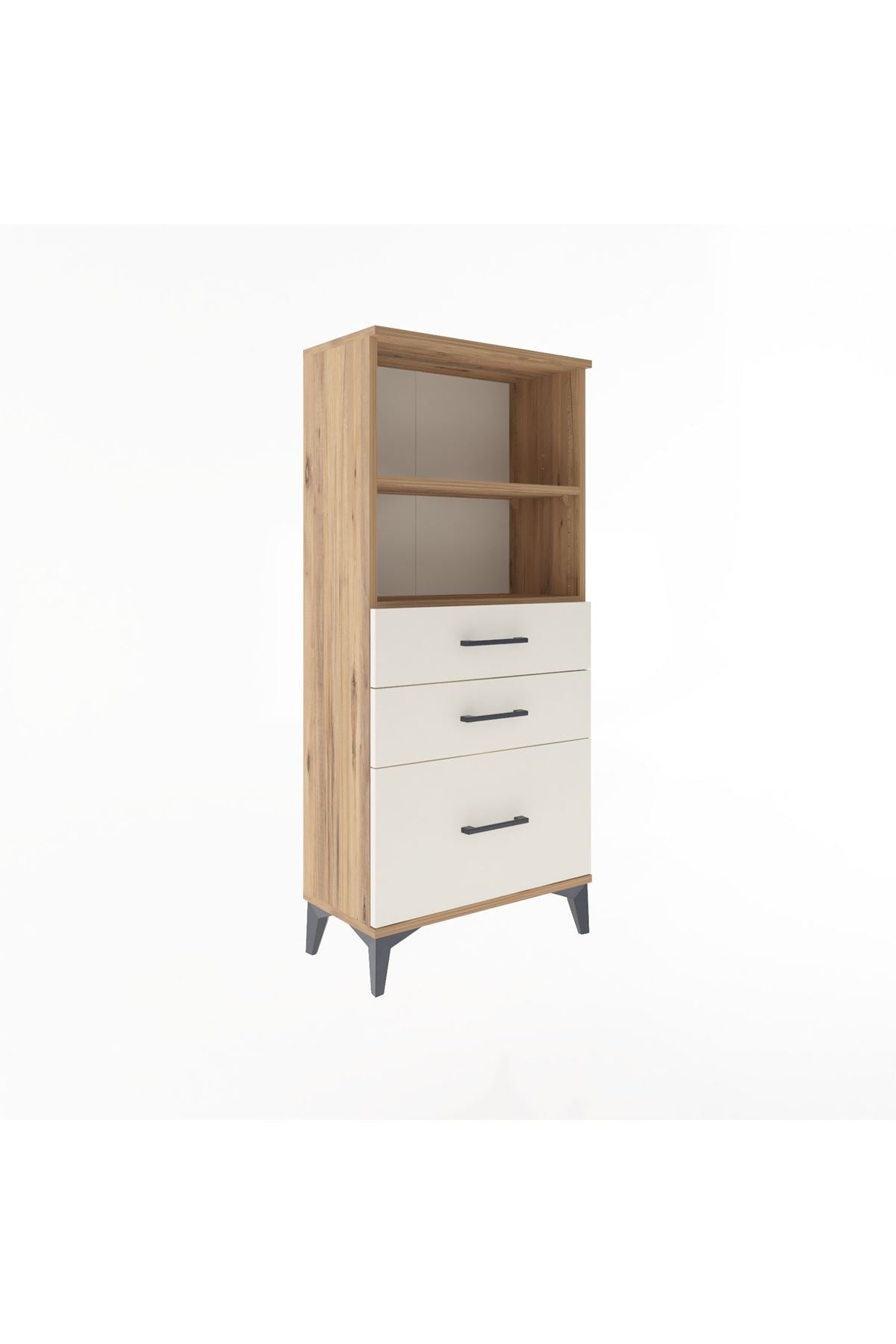 Arges Dolap 2 Raflı 3 Çekmeceli 60x30x134 Çam-Aytaşı