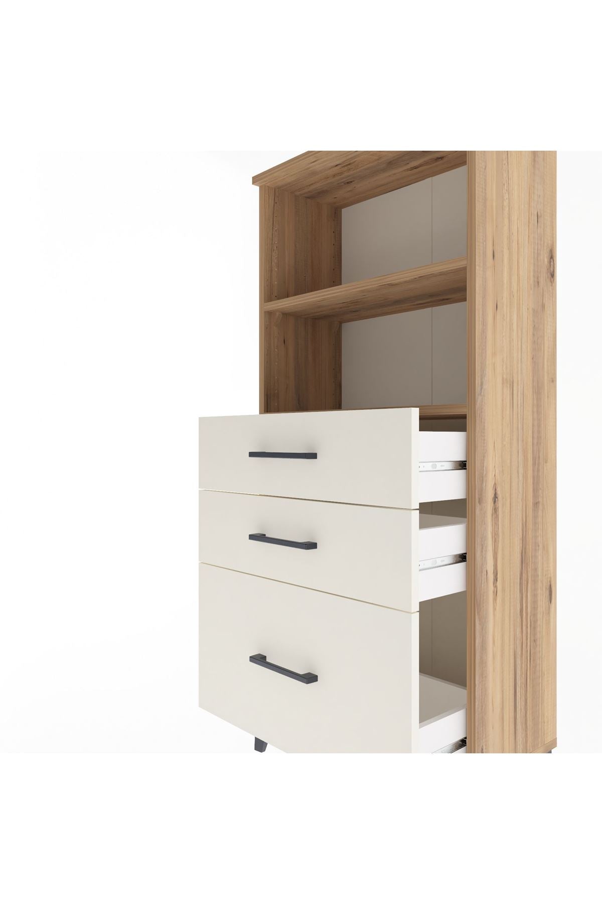 Arges Dolap 2 Raflı 3 Çekmeceli 60x30x134 Çam-Aytaşı