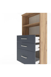 Arges Dolap 2 Raflı 3 Çekmeceli 60x30x134 Çam-Antrasit