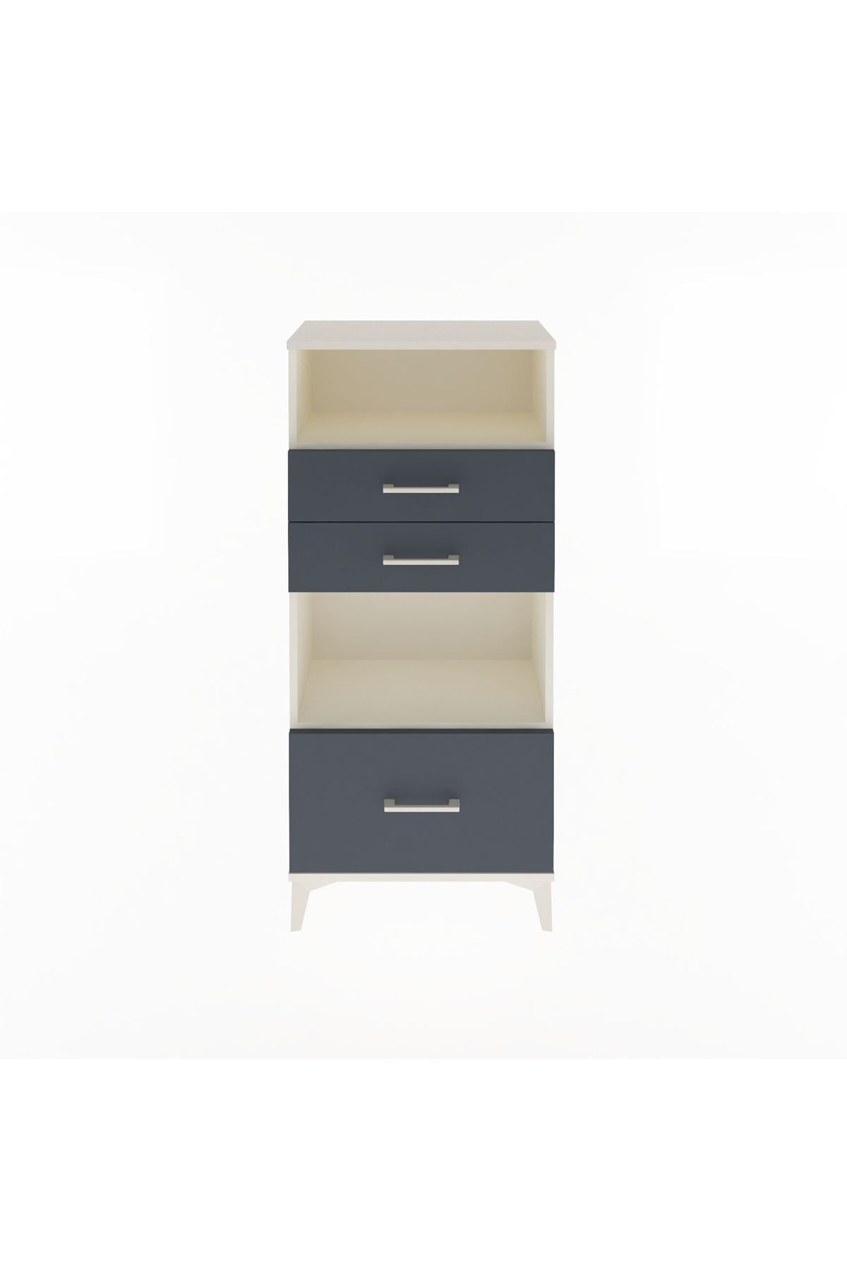 Arges Dolap 2 Raflı 3 Çekmeceli 60x30x134 Aytaşı-Antrasit