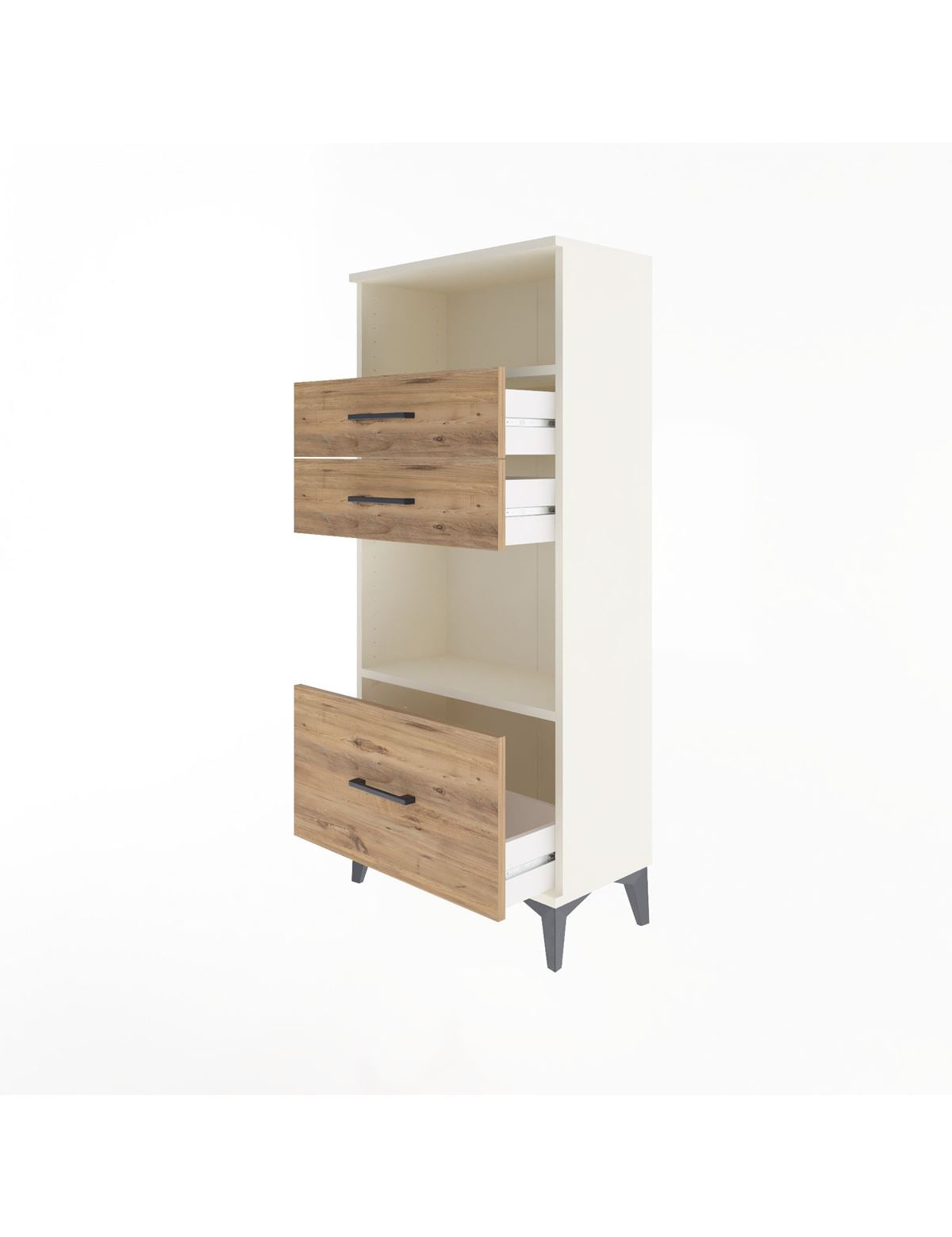 Arges Dolap 2 Raflı 3 Çekmeceli 60x30x134 - S17M007V3A