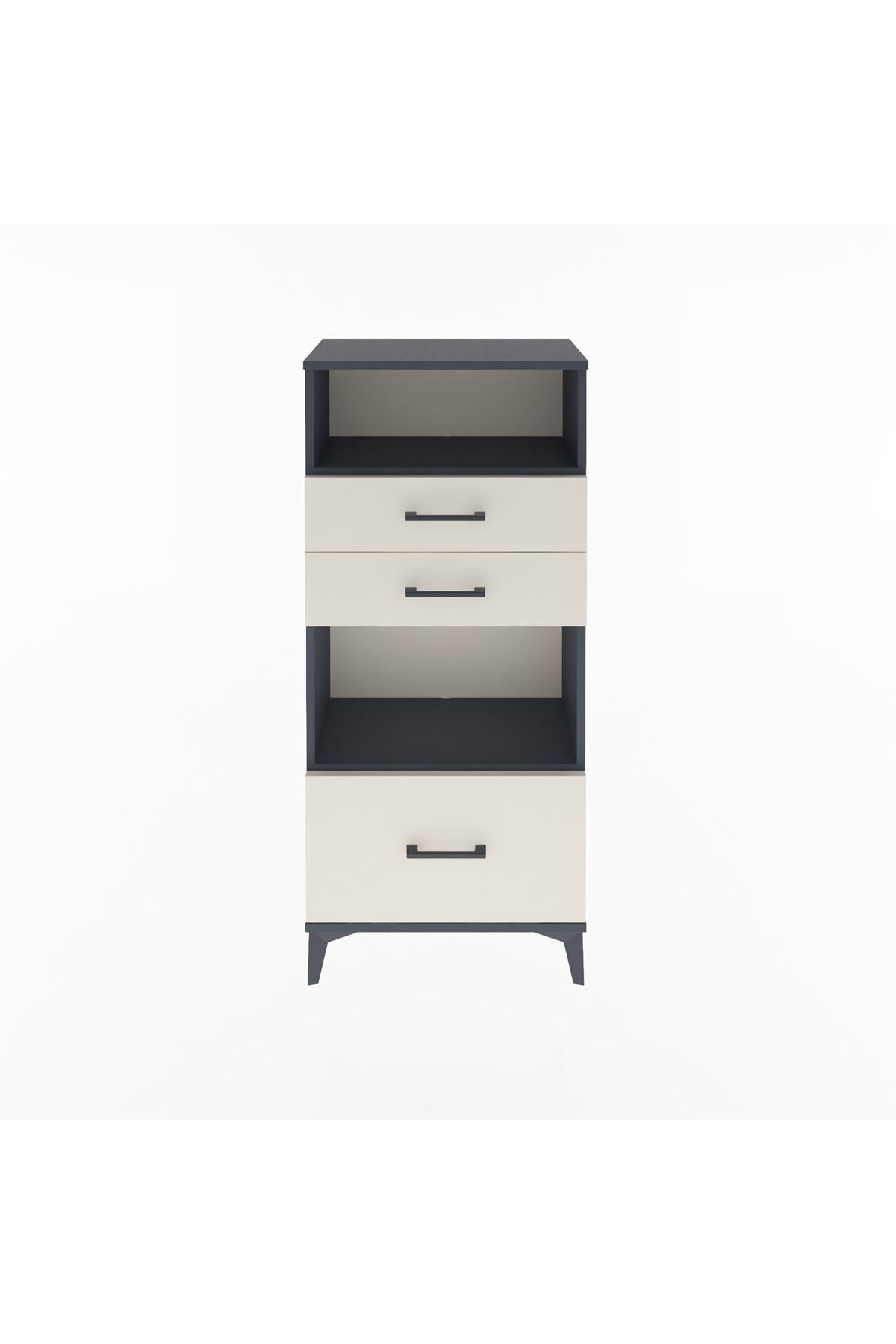 Arges Dolap 2 Raflı 3 Çekmeceli 60x30x134 Antrasit-Aytaşı