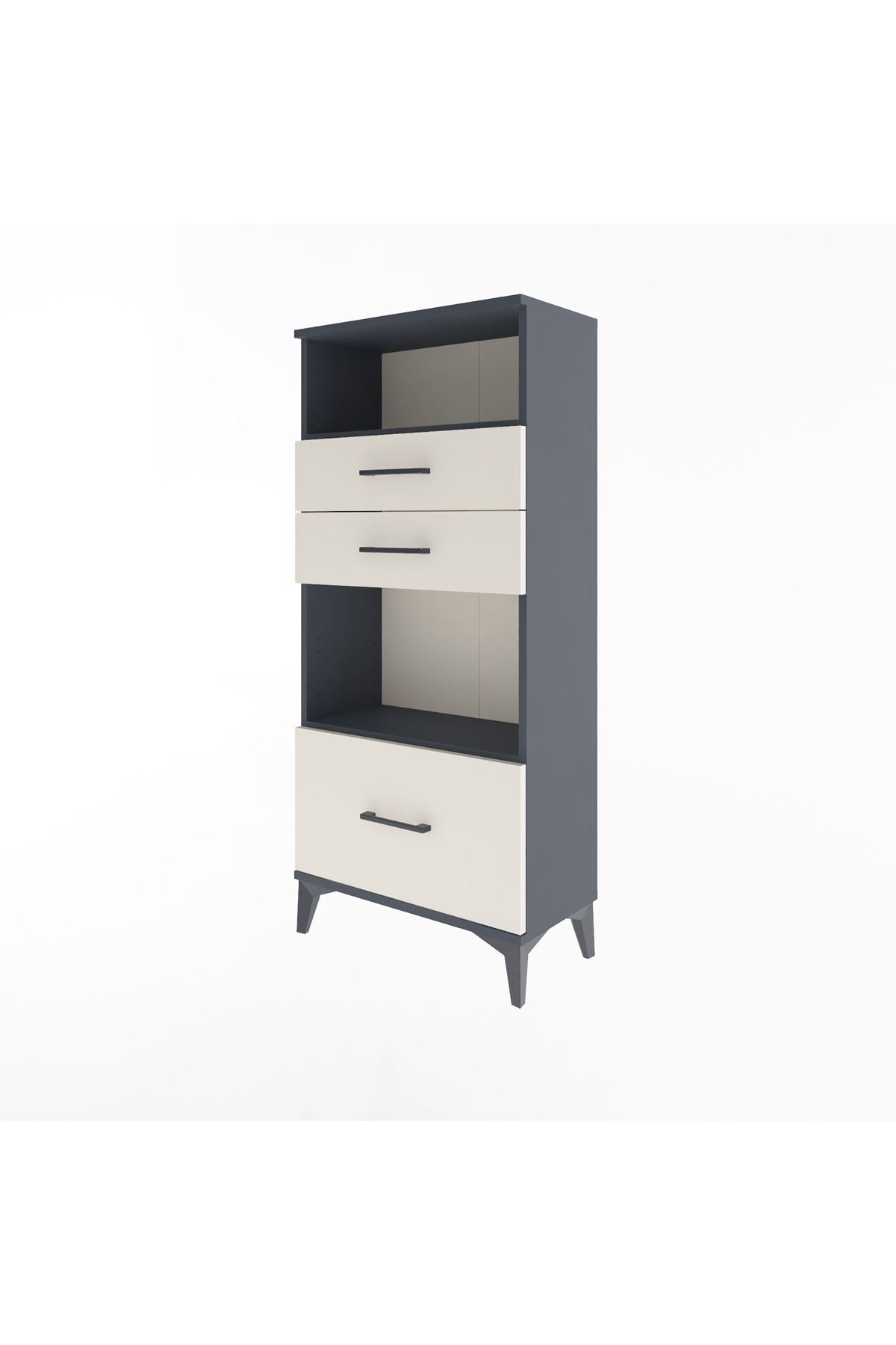 Arges Dolap 2 Raflı 3 Çekmeceli 60x30x134 Antrasit-Aytaşı