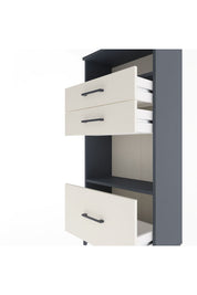 Arges Dolap 2 Raflı 3 Çekmeceli 60x30x134 Antrasit-Aytaşı