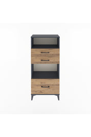 Arges Dolap 2 Raflı 3 Çekmeceli 60x30x134 Antrasit-Çam