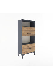 Arges Dolap 2 Raflı 3 Çekmeceli 60x30x134 Antrasit-Çam