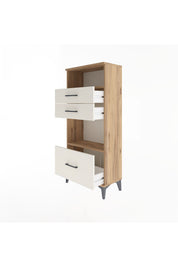 Arges Dolap 2 Raflı 3 Çekmeceli 60x30x134 Çam-Aytaşı