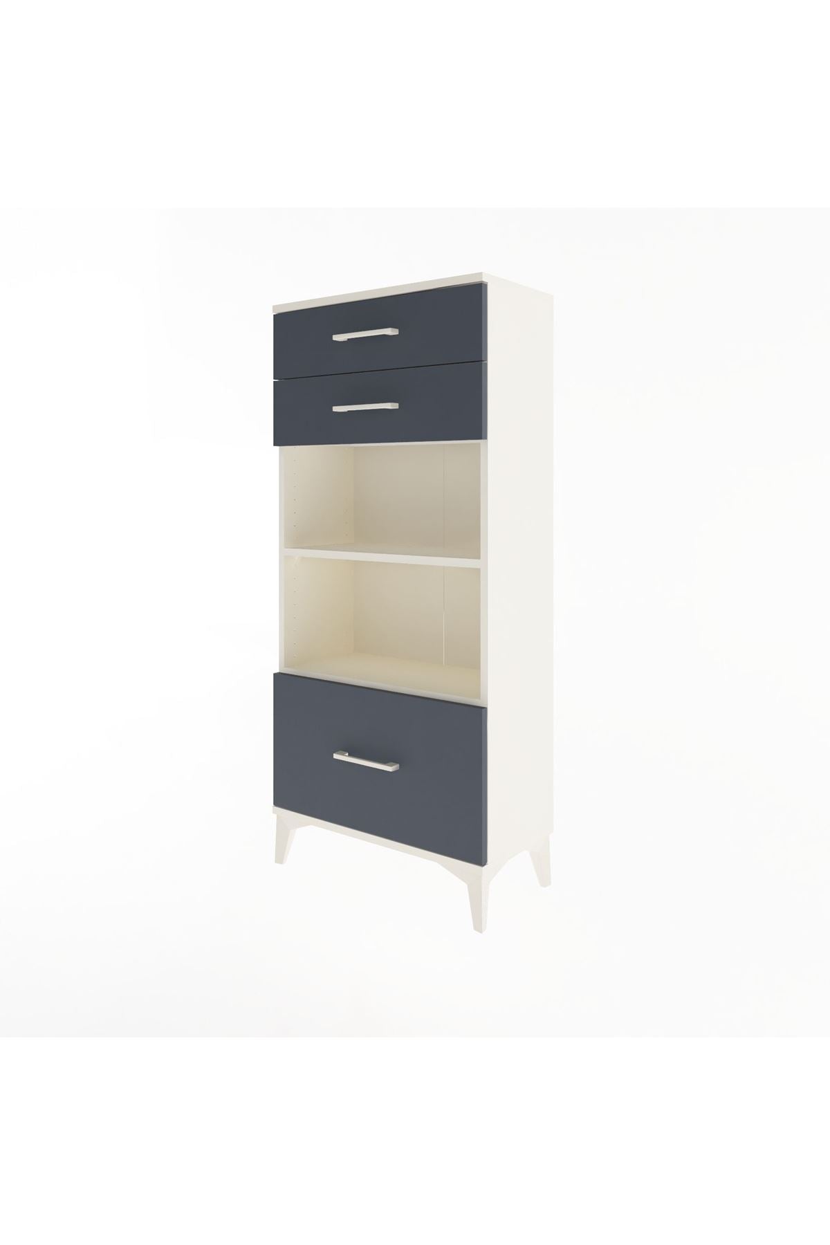 Arges Dolap 2 Raflı 3 Çekmeceli 60x30x134 Aytaşı-Antrasit