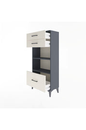 Arges Dolap 2 Raflı 3 Çekmeceli 60x30x134 Antrasit-Aytaşı