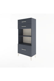 Arges Dolap 2 Raflı 3 Çekmeceli 60x30x134 Antrasit-Antrasit