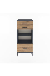 Arges Dolap 2 Raflı 3 Çekmeceli 60x30x134 Antrasit-Çam