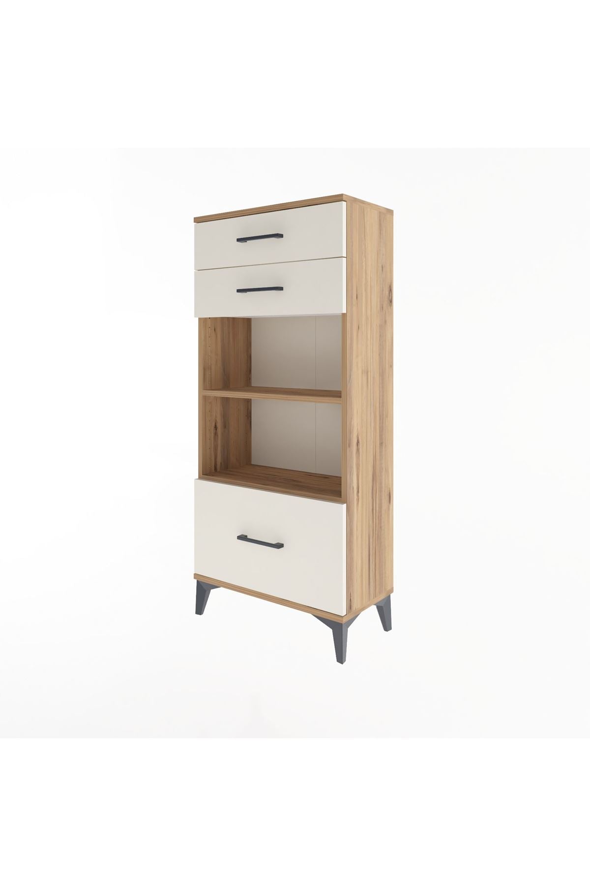 Arges Dolap 2 Raflı 3 Çekmeceli 60x30x134 Çam-Aytaşı