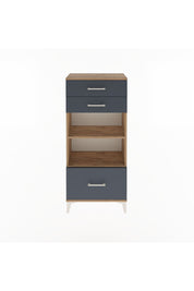 Arges Dolap 2 Raflı 3 Çekmeceli 60x30x134 Çam-Antrasit