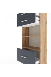 Arges Dolap 2 Raflı 3 Çekmeceli 60x30x134 Çam-Antrasit