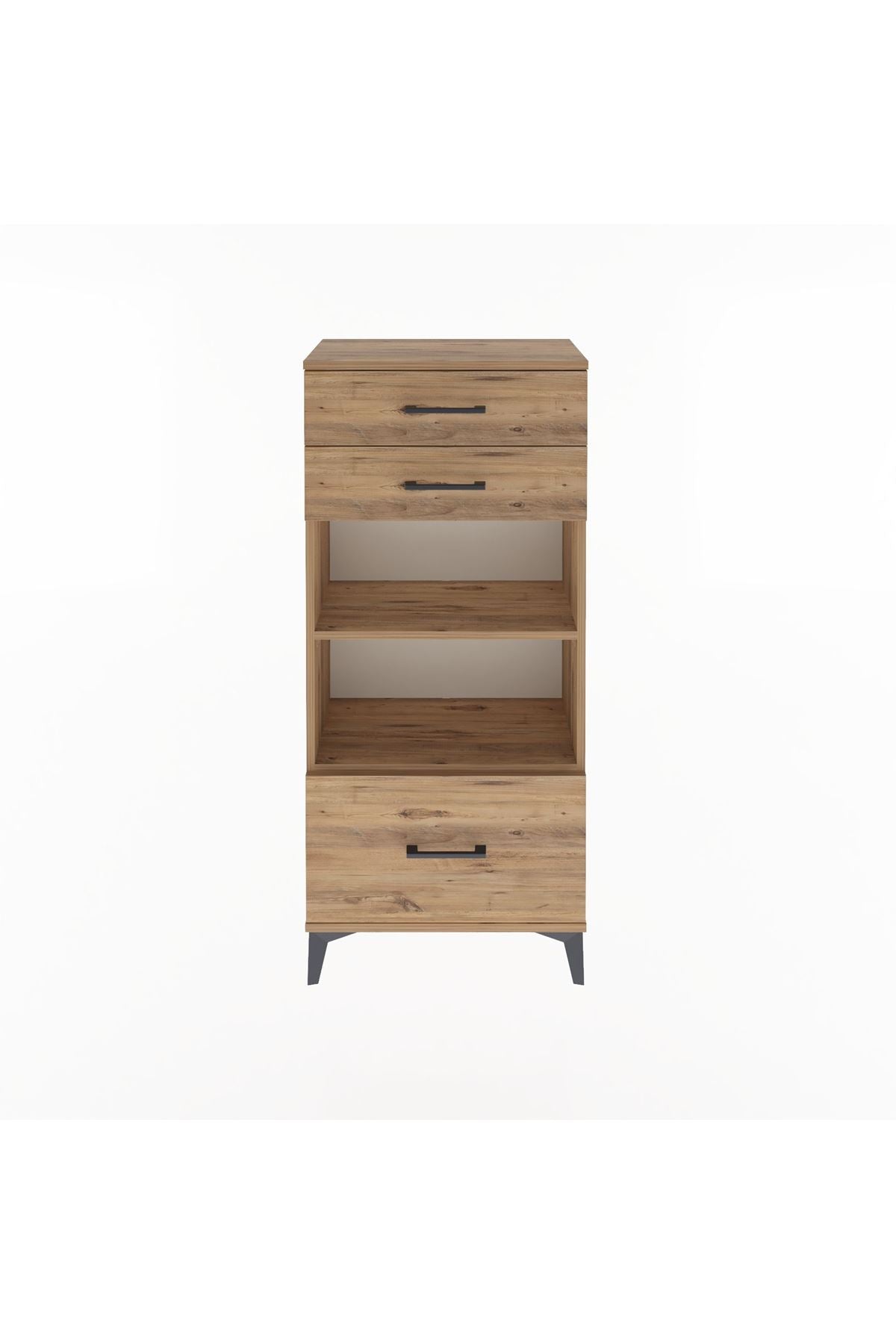 Arges Dolap 2 Raflı 3 Çekmeceli 60x30x134 Çam-Çam