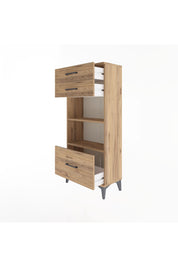 Arges Dolap 2 Raflı 3 Çekmeceli 60x30x134 Çam-Çam