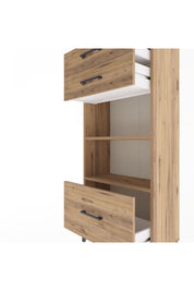 Arges Dolap 2 Raflı 3 Çekmeceli 60x30x134 Çam-Çam