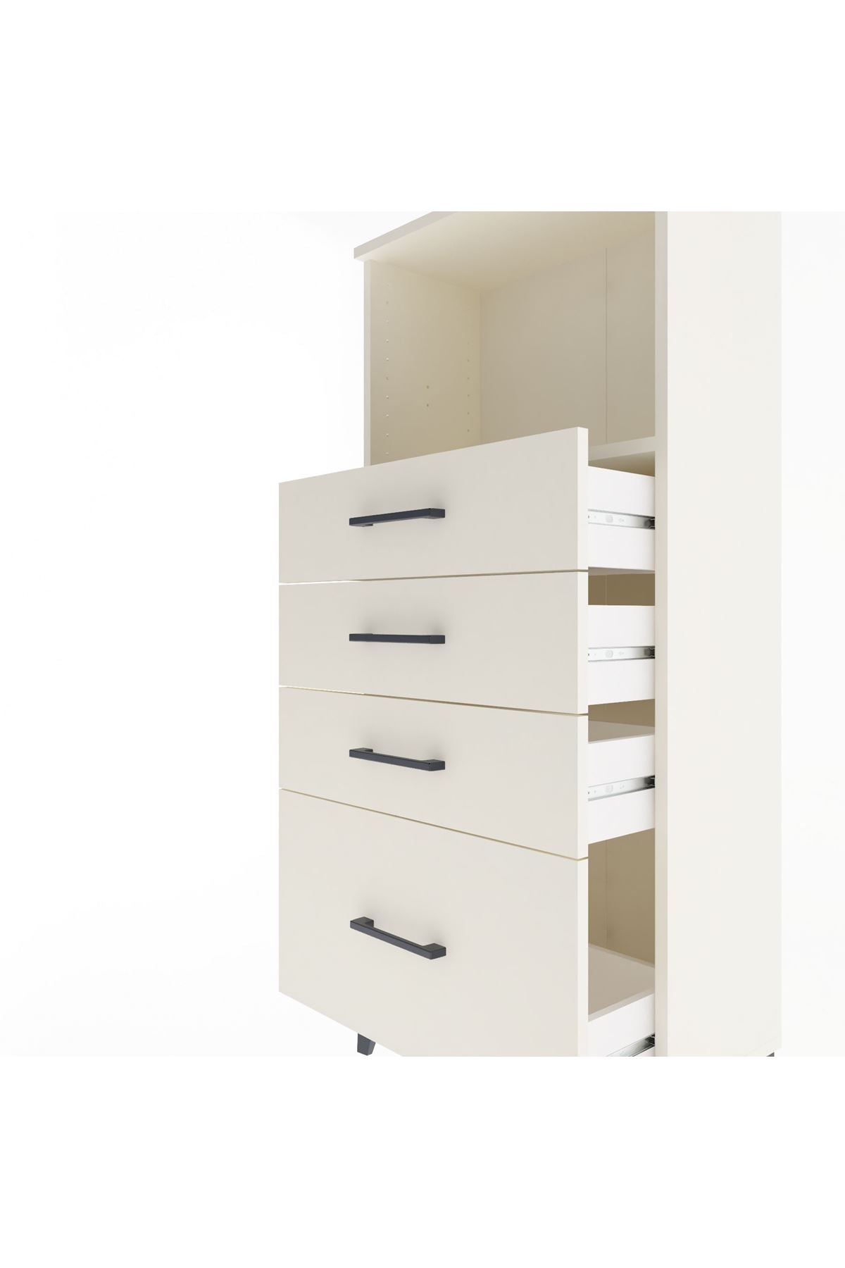 Arges Dolap Tek Raflı 4 Çekmeceli 60x30x134 Aytaşı-Aytaşı