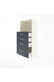 Arges Dolap Tek Raflı 4 Çekmeceli 60x30x134 Aytaşı-Antrasit