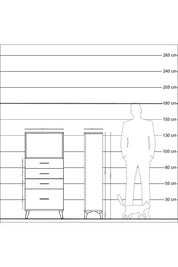 Arges Dolap Tek Raflı 4 Çekmeceli 60x30x134 Aytaşı-Antrasit