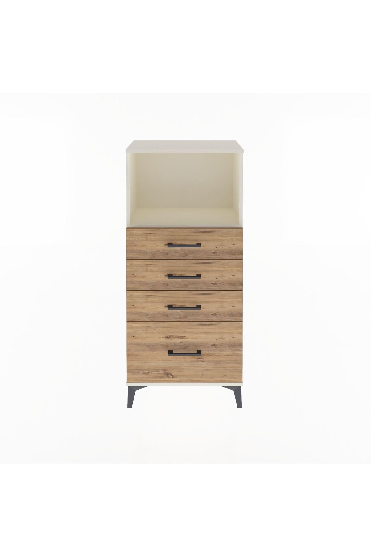 Arges Dolap Tek Raflı 4 Çekmeceli 60x30x134 Aytaşı-Çam