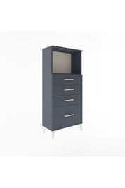 Arges Dolap Tek Raflı 4 Çekmeceli 60x30x134 Antrasit-Antrasit