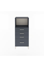 Arges Dolap Tek Raflı 4 Çekmeceli 60x30x134 Antrasit-Antrasit