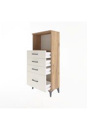 Arges Dolap Tek Raflı 4 Çekmeceli 60x30x134 Çam-Aytaşı