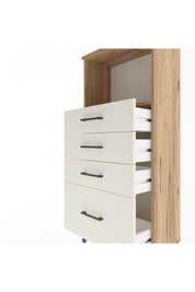 Arges Dolap Tek Raflı 4 Çekmeceli 60x30x134 Çam-Aytaşı