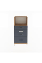 Arges Dolap Tek Raflı 4 Çekmeceli 60x30x134 Çam-Antrasit