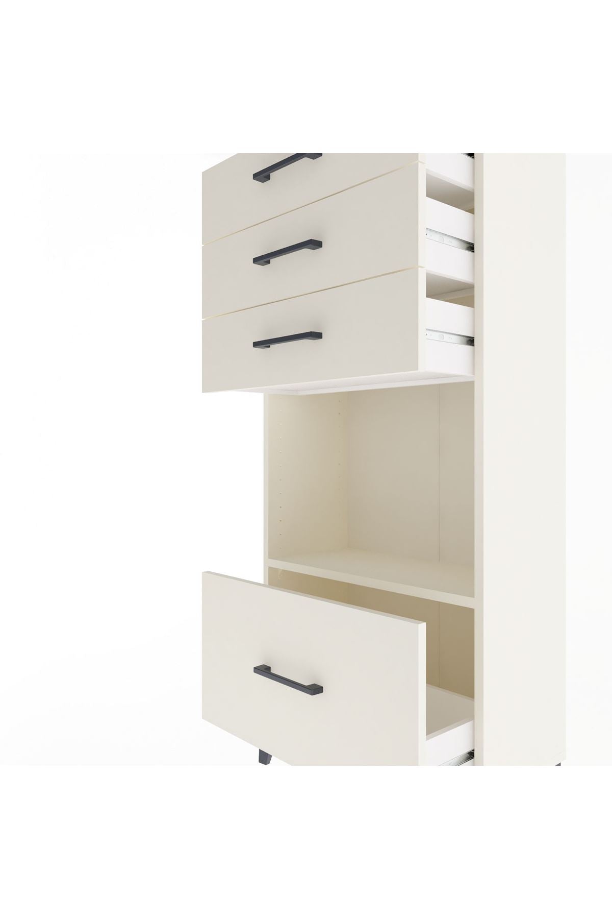 Arges Dolap Tek Raflı 4 Çekmeceli 60x30x134 Aytaşı-Aytaşı