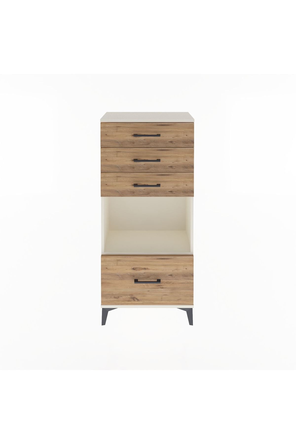 Arges Dolap Tek Raflı 4 Çekmeceli 60x30x134 Aytaşı-Çam