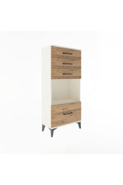 Arges Dolap Tek Raflı 4 Çekmeceli 60x30x134 Aytaşı-Çam