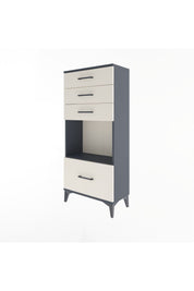 Arges Dolap Tek Raflı 4 Çekmeceli 60x30x134 Antrasit-Aytaşı