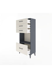 Arges Dolap Tek Raflı 4 Çekmeceli 60x30x134 Antrasit-Aytaşı