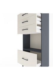 Arges Dolap Tek Raflı 4 Çekmeceli 60x30x134 Antrasit-Aytaşı