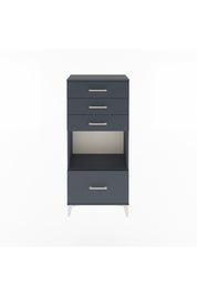 Arges Dolap Tek Raflı 4 Çekmeceli 60x30x134 Antrasit-Antrasit