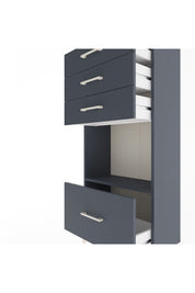 Arges Dolap Tek Raflı 4 Çekmeceli 60x30x134 Antrasit-Antrasit