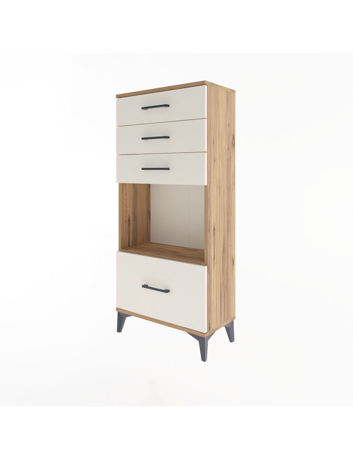 Arges Dolap Tek Raflı 4 Çekmeceli 60x30x134 - S17M010V7A
