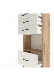 Arges Dolap Tek Raflı 4 Çekmeceli 60x30x134 Çam-Aytaşı