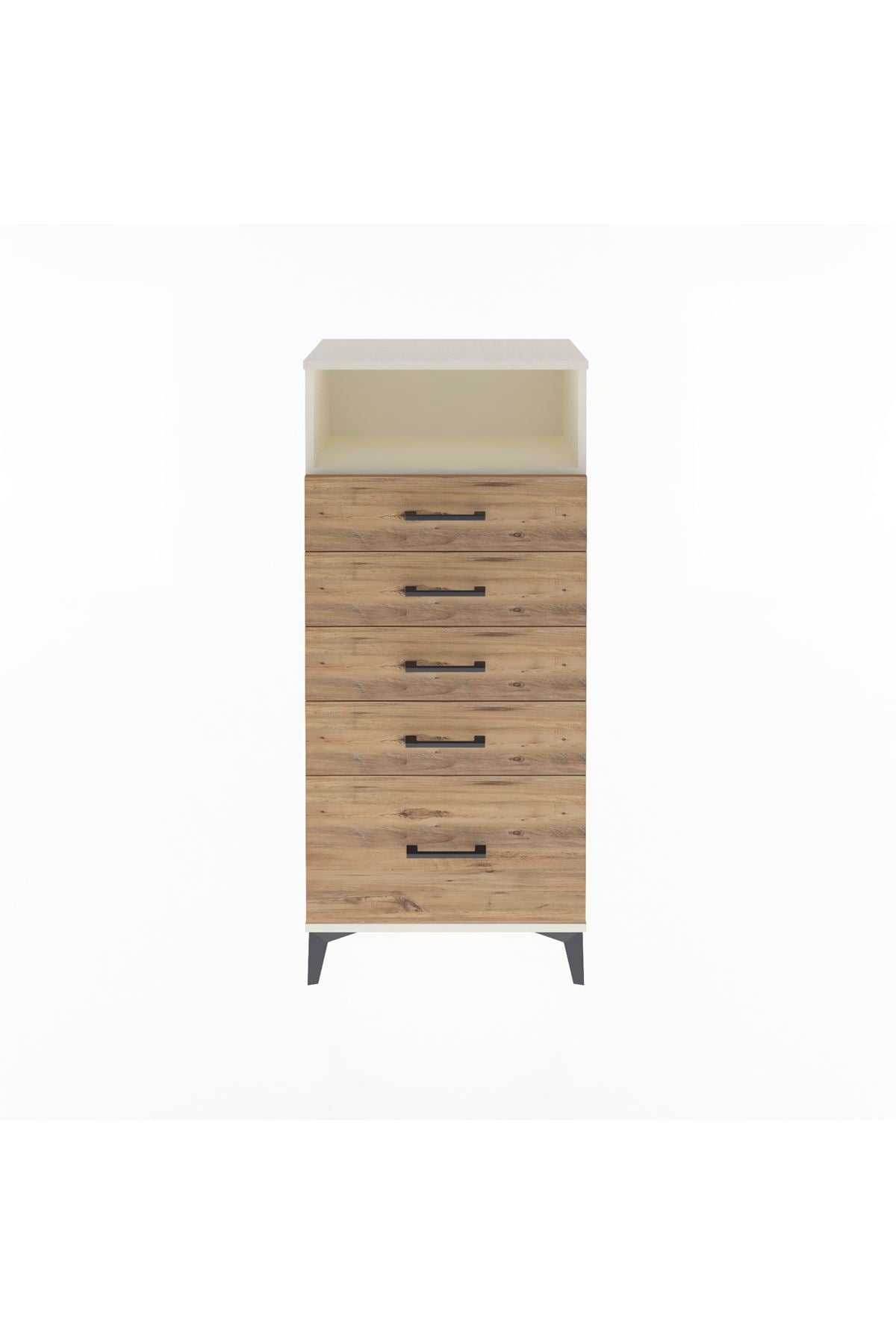 Arges Dolap Tek Raflı 5 Çekmeceli 60x30x134 Aytaşı-Çam